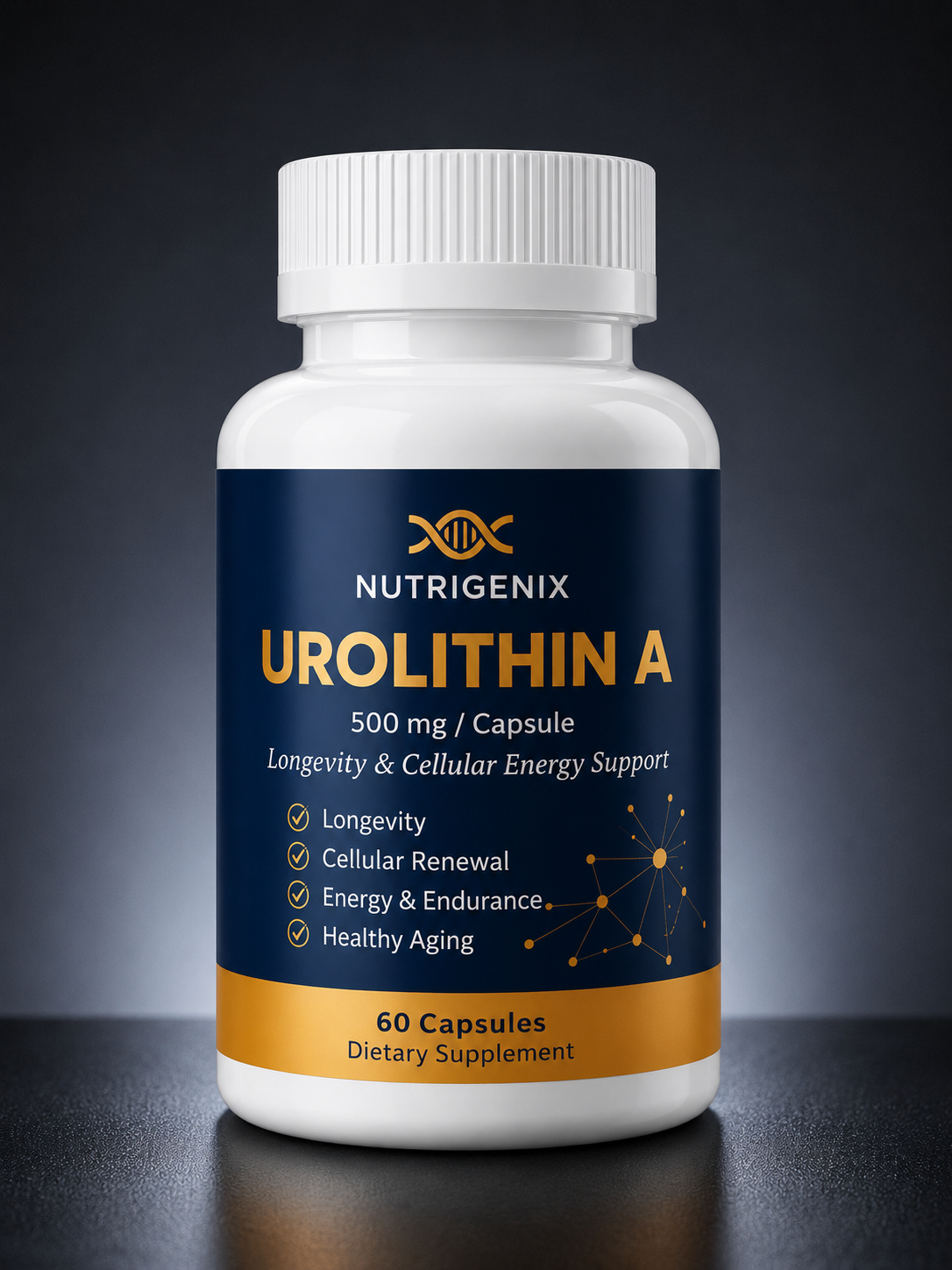 Urolithin A 500 mg per capsule research vial