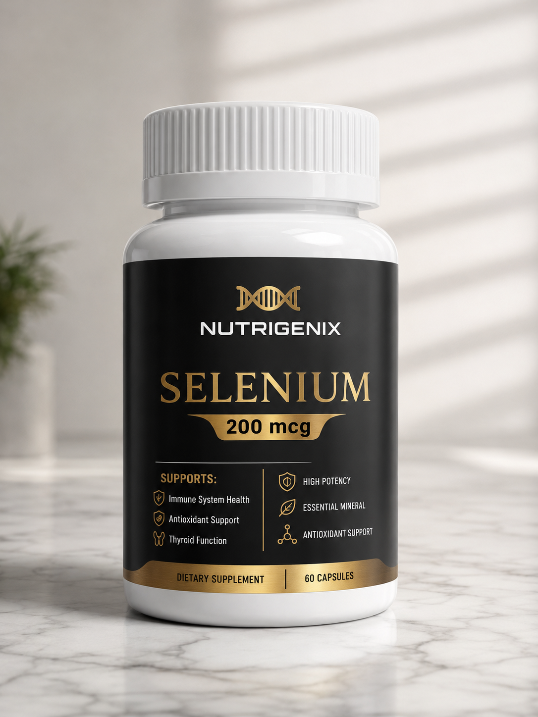 Selenium 200 mcg 200 mcg per capsule (60 capsules) research vial