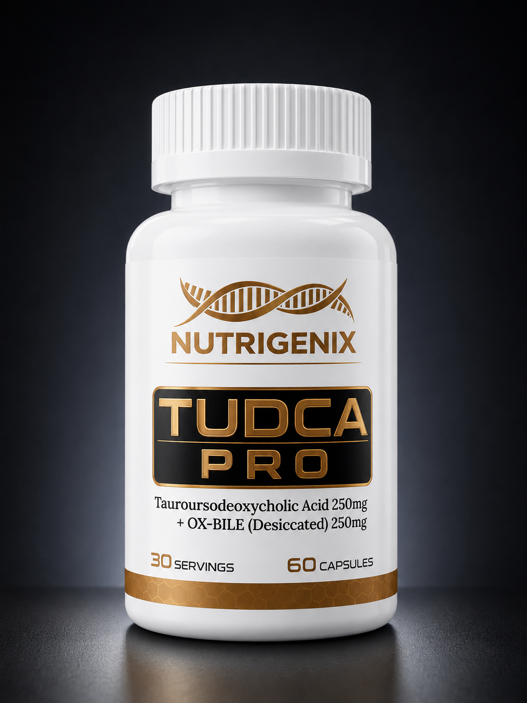 TUDCA Pro 500 mg per 2-capsule serving research vial