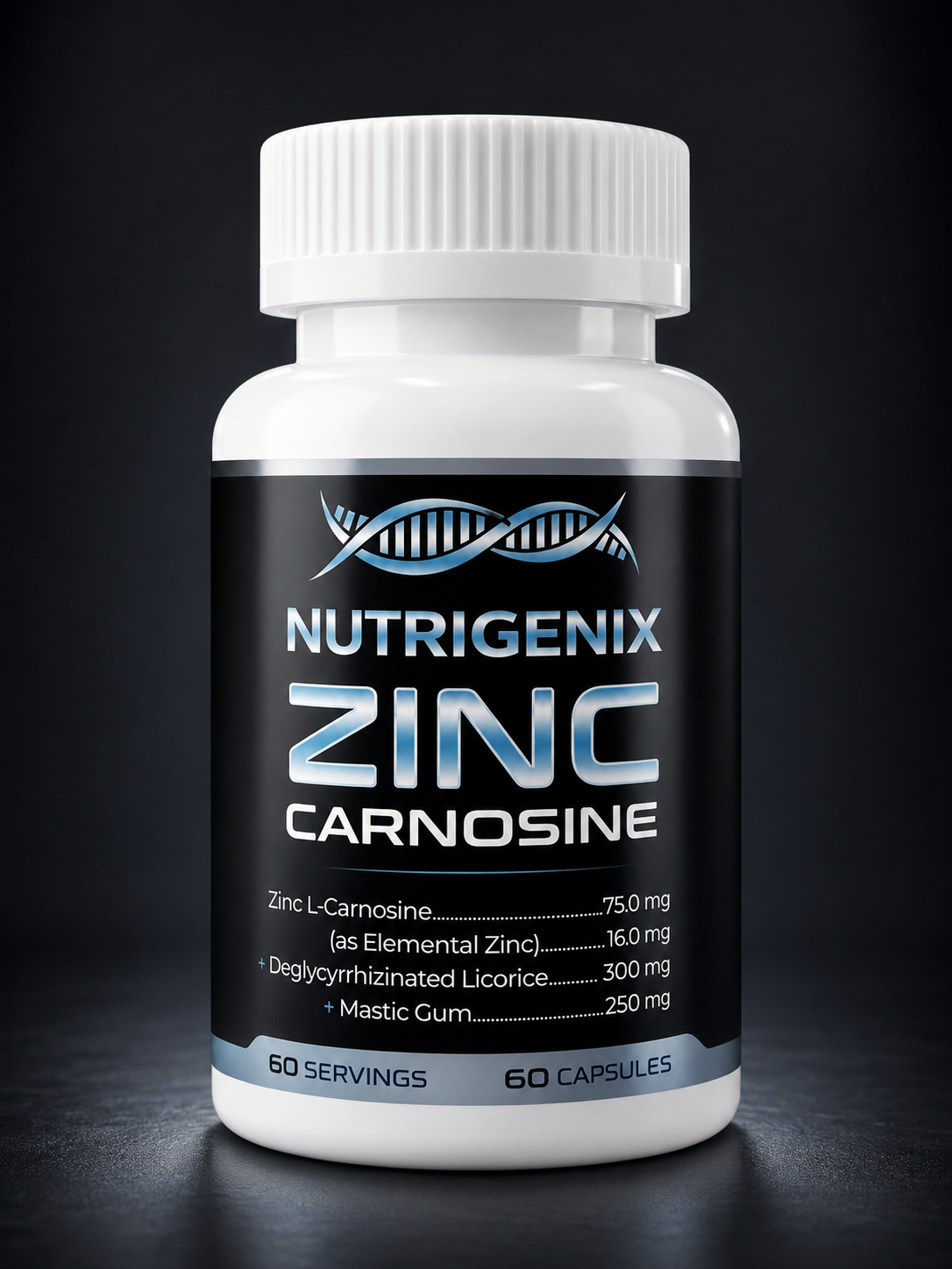 Zinc Carnosine 75 mg per capsule research vial